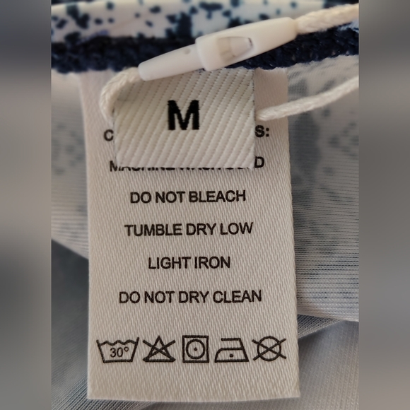 NWT Vintage Navy Blue Graphic Print One Piece Swimsuit Sz Medium - Picture 5 of 5